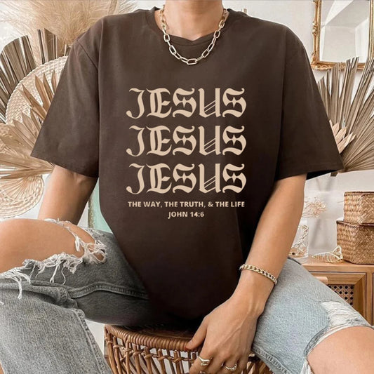 JESUS JESUS JESUS Aesthetic Jesus T Shirt Christian Shirts for Men Women T-Shirt Christian Shirts Bible Verse Tee Unisex Summer Casual Tops