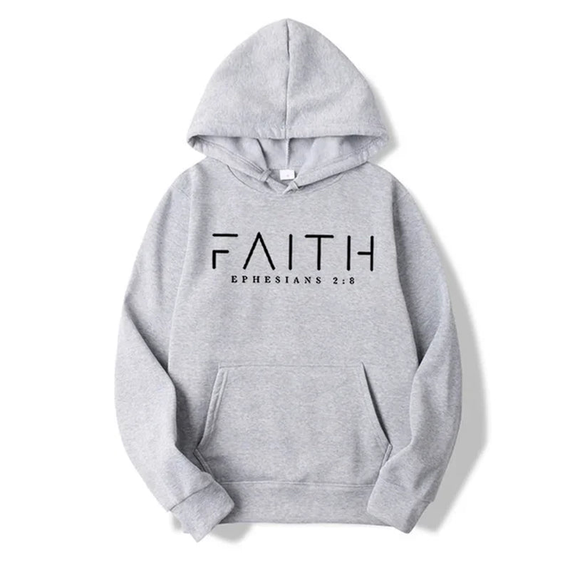 Faith Hoodie Ephesians Hooded Bible Verse Sweatshirt Christian Clothing Christian Women Pullover Unisex Trendy Hoodie