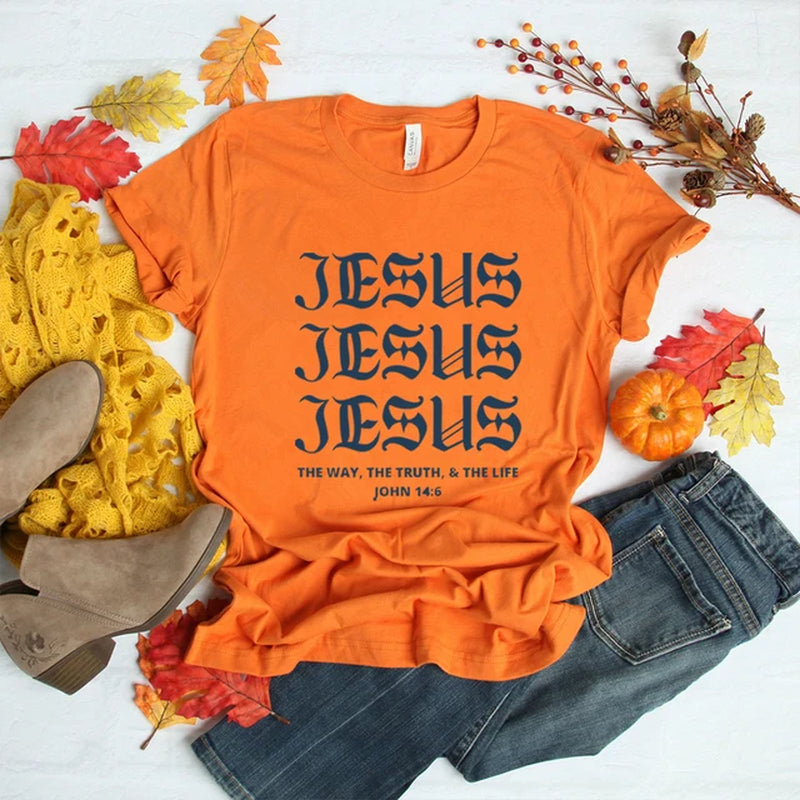 JESUS JESUS JESUS Aesthetic Jesus T Shirt Christian Shirts for Men Women T-Shirt Christian Shirts Bible Verse Tee Unisex Summer Casual Tops