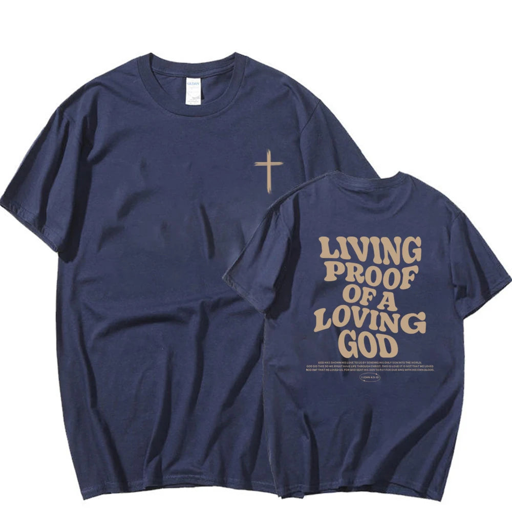 LIVING PROOF Aesthetic Christian T-Shirt Christian Apparel Brown Jesus Tshirt Trendy Streetwear Clothing Bible Verse Shirts Christian Gift