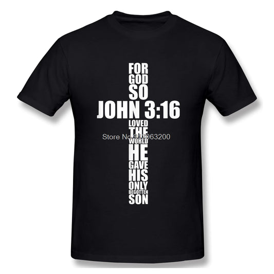 John 3 16 Christian Cross Religious Bible Verse Gifts Tshirt Man T Shirt Woman Harajuku Streetwear