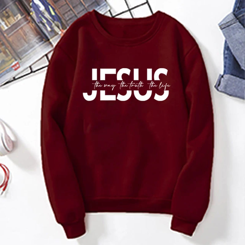 Jesus Sweatshirt Christian Hoodie Religious Bible Verse Sweater Motivational Christian Faith Outfit Trendy Crewneck Sweatshirts