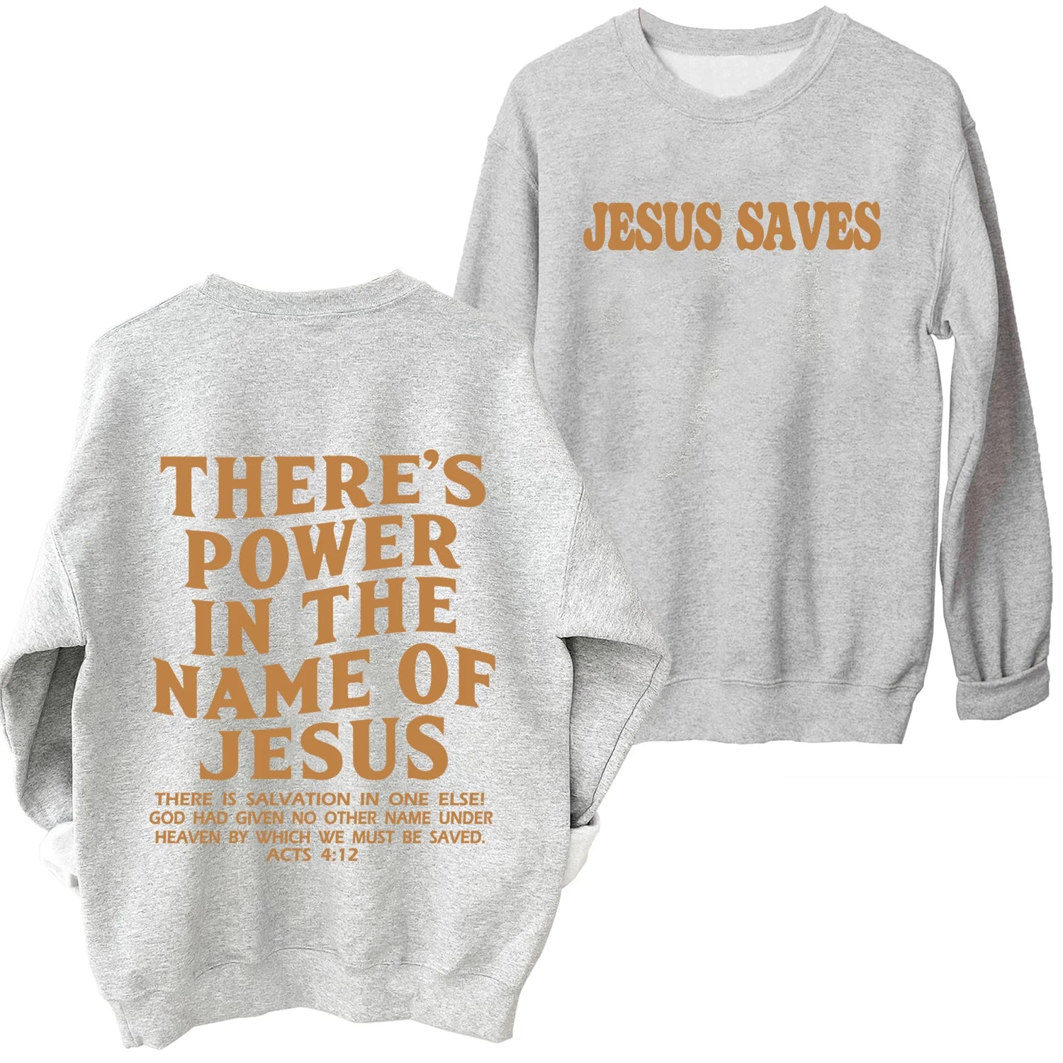 There Is Power in the Name of Jesus Sweatshirt Christian Faith Hoodie Man Woman Oversized Jesus Saves Sweatshirts Army Green