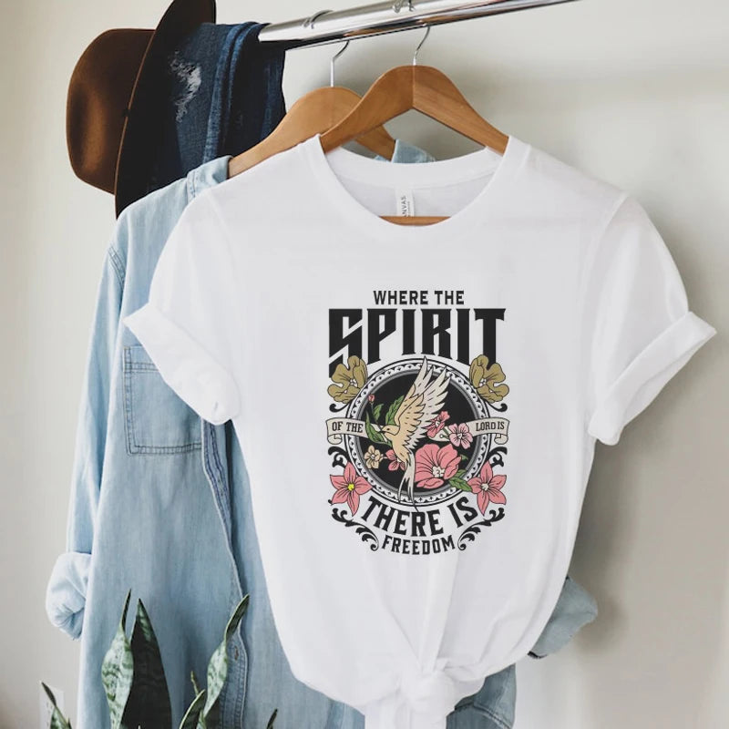 Women Vintage Aesthetic Bible Verse T Shirt Christian Inspirational T-Shirts Jesus Faith Graphic Tees Religious Tops Clothing